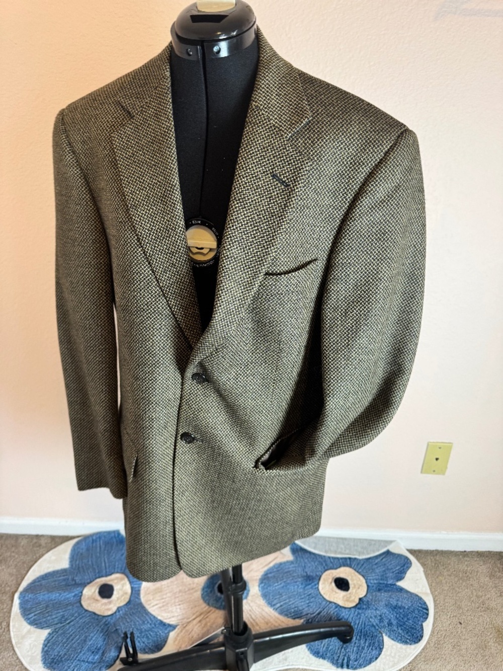 Vintage Tallia Uomo Sports Coat Mens 38S Brown Wool Two Button